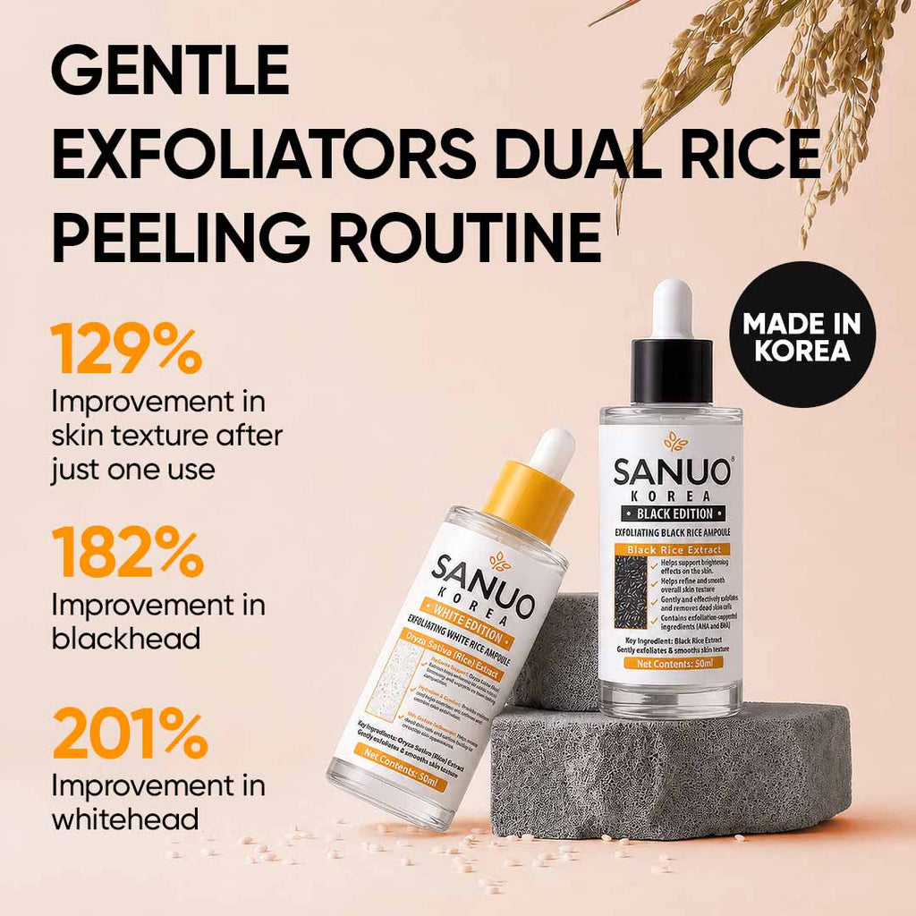SANUO® Black & White Rice Ampoule Duo